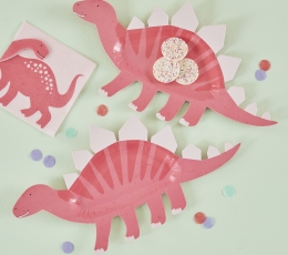 Formīgi šķīvji "Rozā dinozauri" (8 gab./30x16 cm) 2