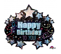 Folija balons "Happy Birthday stars" (78 x 71 cm)