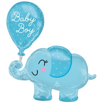 Formīgs folija balons "Zilonis - Baby boy" (73x78 cm)
