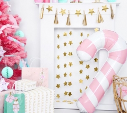 Formīgs folijas balons "Rozā Ziemassvētku nūjiņa" (50x82 cm) 1