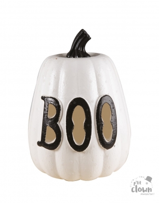 Gaismas ķirbis "BOO", balts