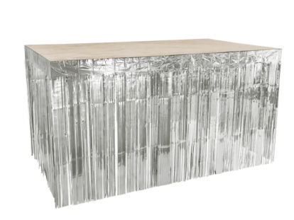 Galda aizkars, sudraba spīdīgs (300x74 cm)