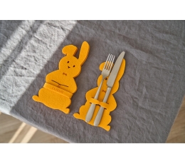 Galda piederumu turētājs "Zaķis", dzeltens (4 gab.)