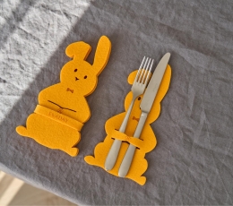 Galda piederumu turētājs "Zaķis", dzeltens (4 gab.)