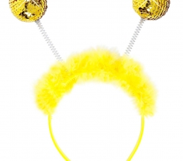 Galvas stīpiņa "Zelta burbuļi ar pūkām"