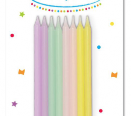 Garās sveces, pasteļkrāsas (16 gab./14 cm) 0