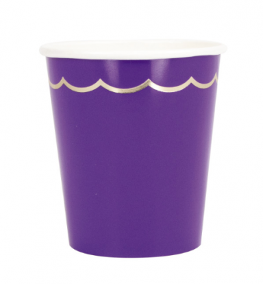 Glāzītes, violetas ar zeltu (8 gab./200 ml)