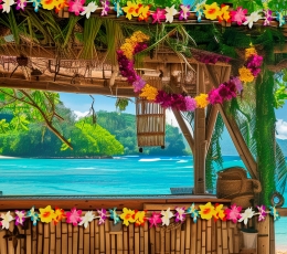 Havajiešu ziedu vītne, krāsaina (3 m.) 2