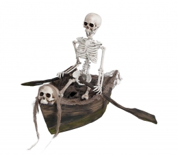 Interaktīva dekorācija "Skelets laivā" (37X17 cm)