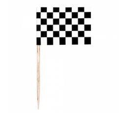 Irbulīši - dekorācijas "Melnbalti" karodziņi (24 gab.)