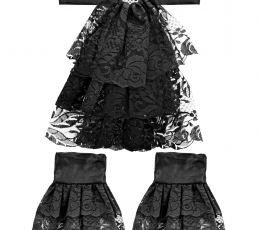 Kakla lakats ar aprocēm, melns