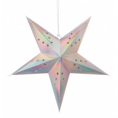 Karināma dekorācija-zvaigzne, hologrāfiska (60 cm)