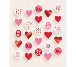Karināmas dekorācijas "Valentine's XoXo" (5 gab.)
