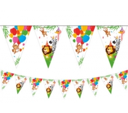 Karodziņu virtene "Dzimšanas diena džungļos" (9 karodziņi)