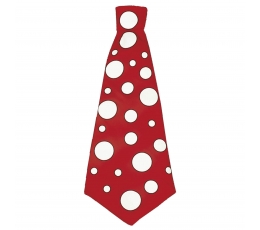 Klauna kaklasaite, sarkana ar baltiem punktiņiem