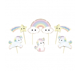 Kociņi - dekorācijas "Baby Unicorn" (6 gab.)