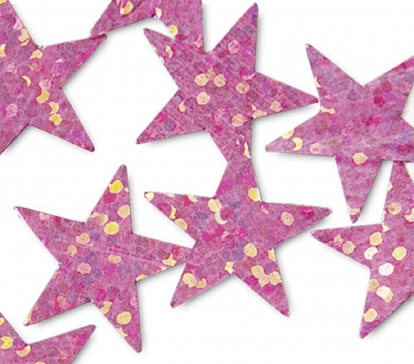 Konfeti "Rozā zvaigznes", hologrāfisks (15 g)