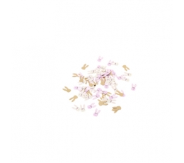 Konfeti "Zaķi", rozā zelta krāsā (120 gab. / 1,3 - 2,5 cm)