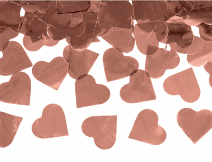 Konfettī plaukšķene "Rozā-zelta sirdis" (60 cm)