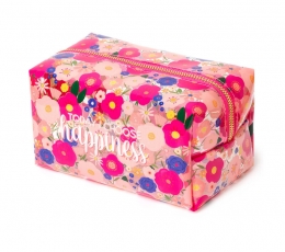 Kosmētikas somiņa "Ziedi" caurspīdīga