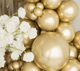 Lateksa balons "Glossy" zelta (30 cm, PartyDeco) 2