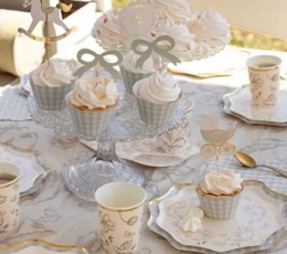 Formas šķīvīši "Ziedi ar lentītēm" (6 gab./20 cm) 2