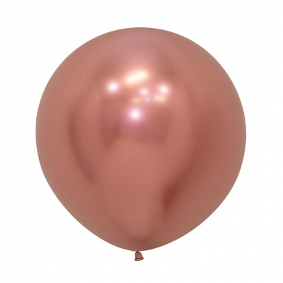 Liels balons, metalizēts rozā-zelta (60cm)