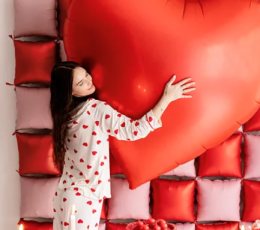 Liels folijas balons "Sarkanā sirds" (136x129 cm) 2