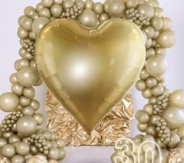 Liels folijas balons "Zelta sirds" (136x129 cm) 1