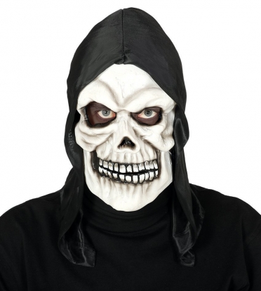 Maska ar kapuci "Skelets ar zobiem"