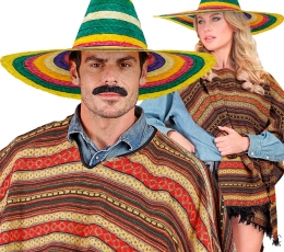 Meksikas sombrero cepure, krāsaina (50 cm) 1