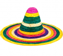 Meksikas sombrero cepure, krāsaina (50 cm)