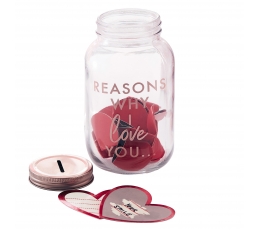 Mīlestības burka ar sirdīm "Reasons I love you"