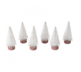 Mini dekorācijas "Baltās eglītes" (6 gab./5x2 cm)