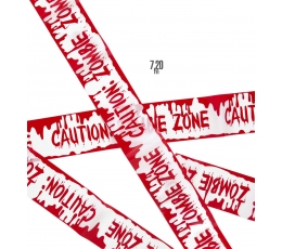 Norobežojošā lenta "CAUTION: ZOMBIE ZONE" (7,2 m)