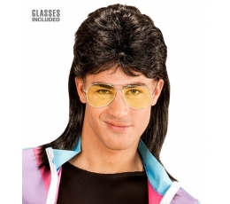 Parūka ar brillēm "80. gadu stilā"