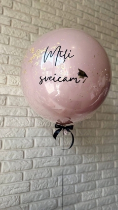 Personalizēta uzlīme uz balona "Mīļi sveicam''