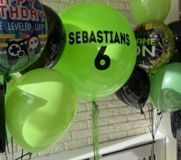 Personalizēta uzlīme uz balona "Sebastians 6'' 1