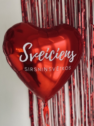 Personalizēts balons, liela sirds (61 cm)