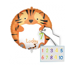 Personalizēts folijas balons ar uzlīmēm "Tīģeris" (46 cm)