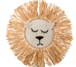 Piekarināms salmu dekors "Lauva ar aizvērtām acīm" (45 cm)