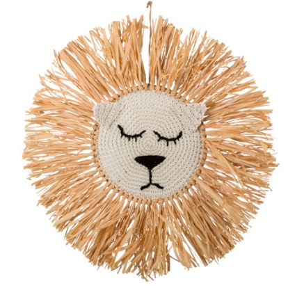 Piekarināms salmu dekors "Lauva ar aizvērtām acīm" (45 cm)