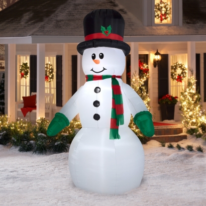 Piepūšama,  izgaismota dekorācija "Sniegavīrs" (105x155x240 cm / 4 LED)