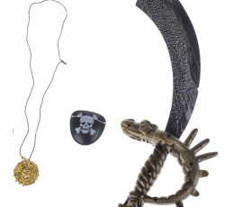 Pirātu komplekts (zobens, acis, medaljons)