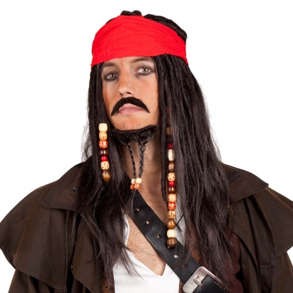 Pirātu parūka ar bārdu un galvas saiti
