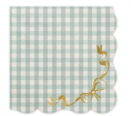 Rūtainas salvetes ar lentīti (12 gab.)