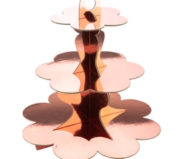 Saldumu statīvs, rozā - zelta krāsā (3 stāvi)