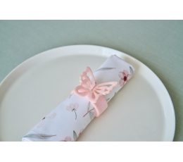 Salvešu gredzeni "Rozā tauriņš" (6 gab.)