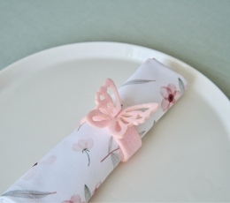 Salvešu gredzeni "Rozā tauriņš" (6 gab.)