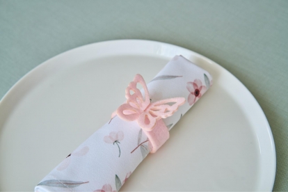 Salvešu gredzeni "Rozā tauriņš" (6 gab.)